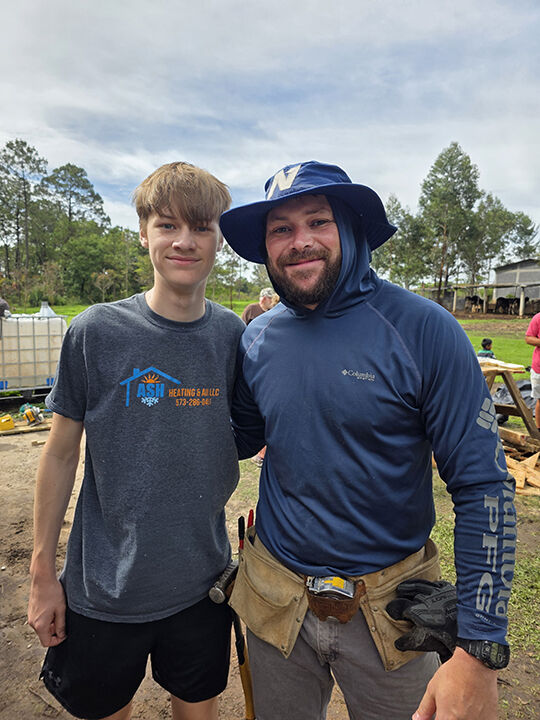 Kyle Wampler with his son, Blaine.